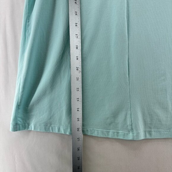 Lands' End Tank Top Womens M V-Neck Pleated Pullover Lightweight Stretchy Green - Picture 9 of 10